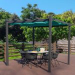 10 ft. W x 10 ft. D Metal Pergola with Canopy Kozyard Finish: Blue