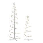 2-LED Lighted Spiral Christmas Tree Set Outdoor Lighted Holiday Decor