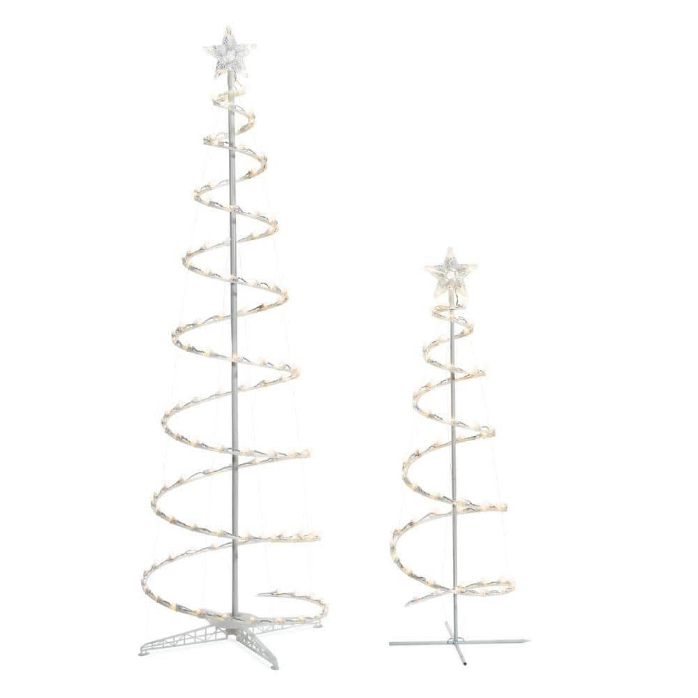 8dce9a8af21ba38af4ed9c614b4934fed048b3daee6ee9187da93c2b4a6a5e02.jpg 2-LED Lighted Spiral Christmas Tree Set Outdoor Lighted Holiday Decor - Image 1
