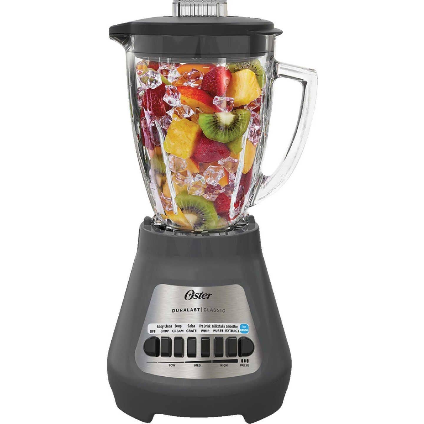 8e52e56ebf9304f20b10c16cbe429b7f24a791cdfa168beb228d275ab22e75c5.jpg Oster Classic Series 8-Speed Gray Blender - Image 1