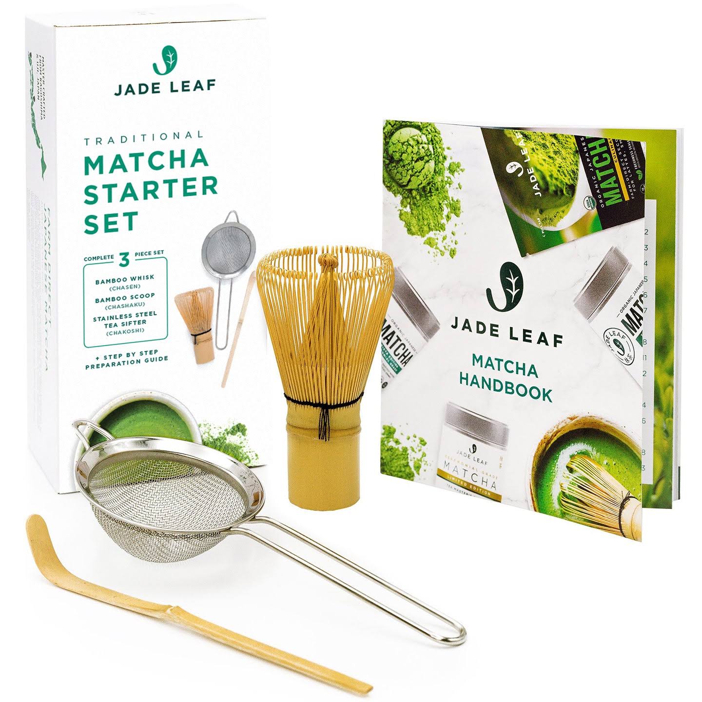 8e66571264fc84e91e09c11d20752ba4c2bcffcebb52ba3d3de52d65fcfe845f.jpg Jade Leaf - Traditional Matcha Starter Set - Bamboo Matcha Whisk Chasen, Bamboo - Image 1