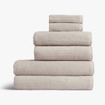 Soft Rib Bath Towel in Bone | Made in Turkey | Parachute