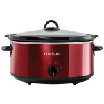 Crockpot 2193798 7-Quart Manual Slow Cooker, Red Stainless Steel