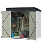 6 ft. W x 4 ft. D White Slanted-Roof Shed Galvanized Metal Shed for Outdoor Storage 24 sq. ft.