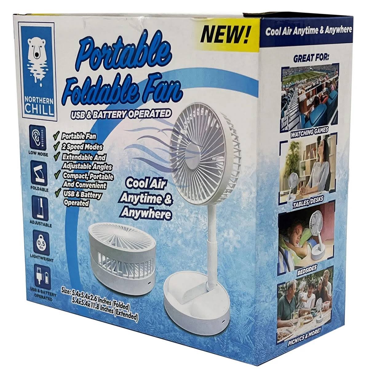 8ec5e74fd14d45b7b54ec3399ddfc0c30f0e94df0c4babc6f4806dbbcffc9f2a.jpg Northern Chill Portable Foldable Fan - Image 1