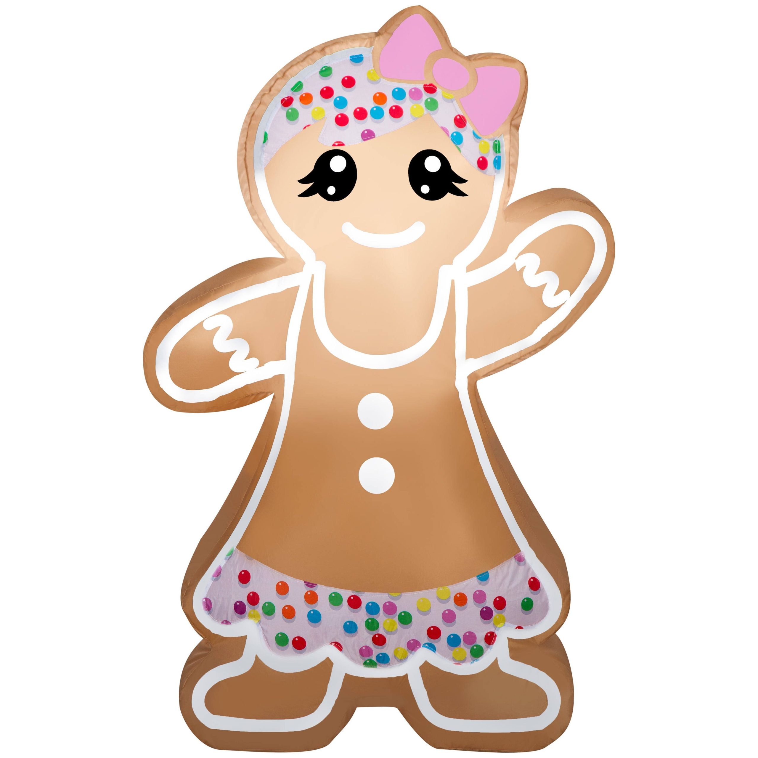 8ef1630b26fc4c2affdf062b7a16172d9168b23181de2a032744b9942ffb75ac.jpg Airblown Inflatables 4 Foot Christmas Gingerbread Girl, by Holiday Tim - Image 1