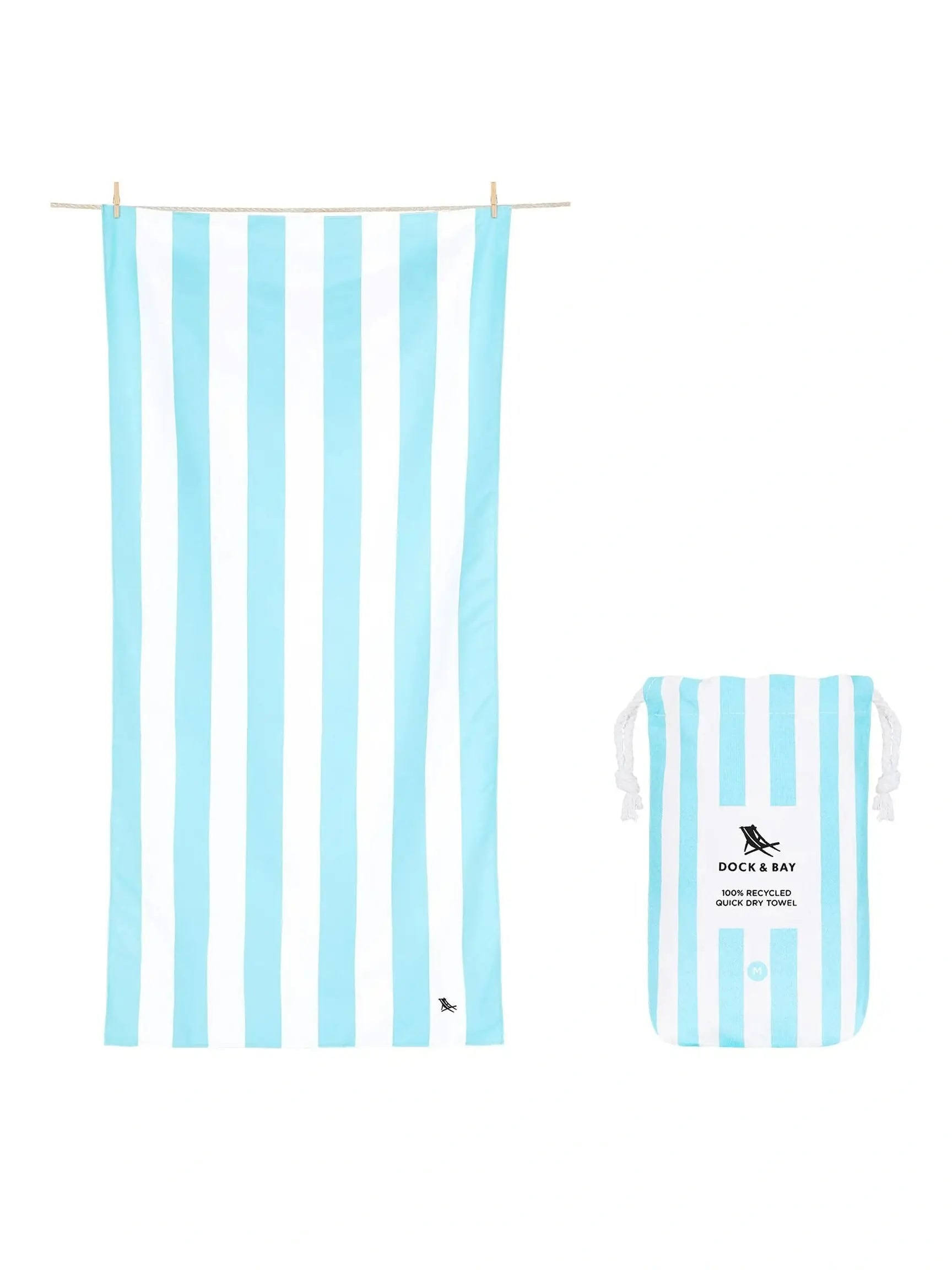 8ef471de8fba910f3cf53f35ac11629fa14a6bbe9fe8c771469156186a599a6a.jpg Dock & Bay Medium Quick Dry Beach Towel Tulum Blue - Image 1