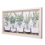 Crystal Art Gallery Double Framed Botanical Natural Wood Color Home Wall Art 12" x 22"