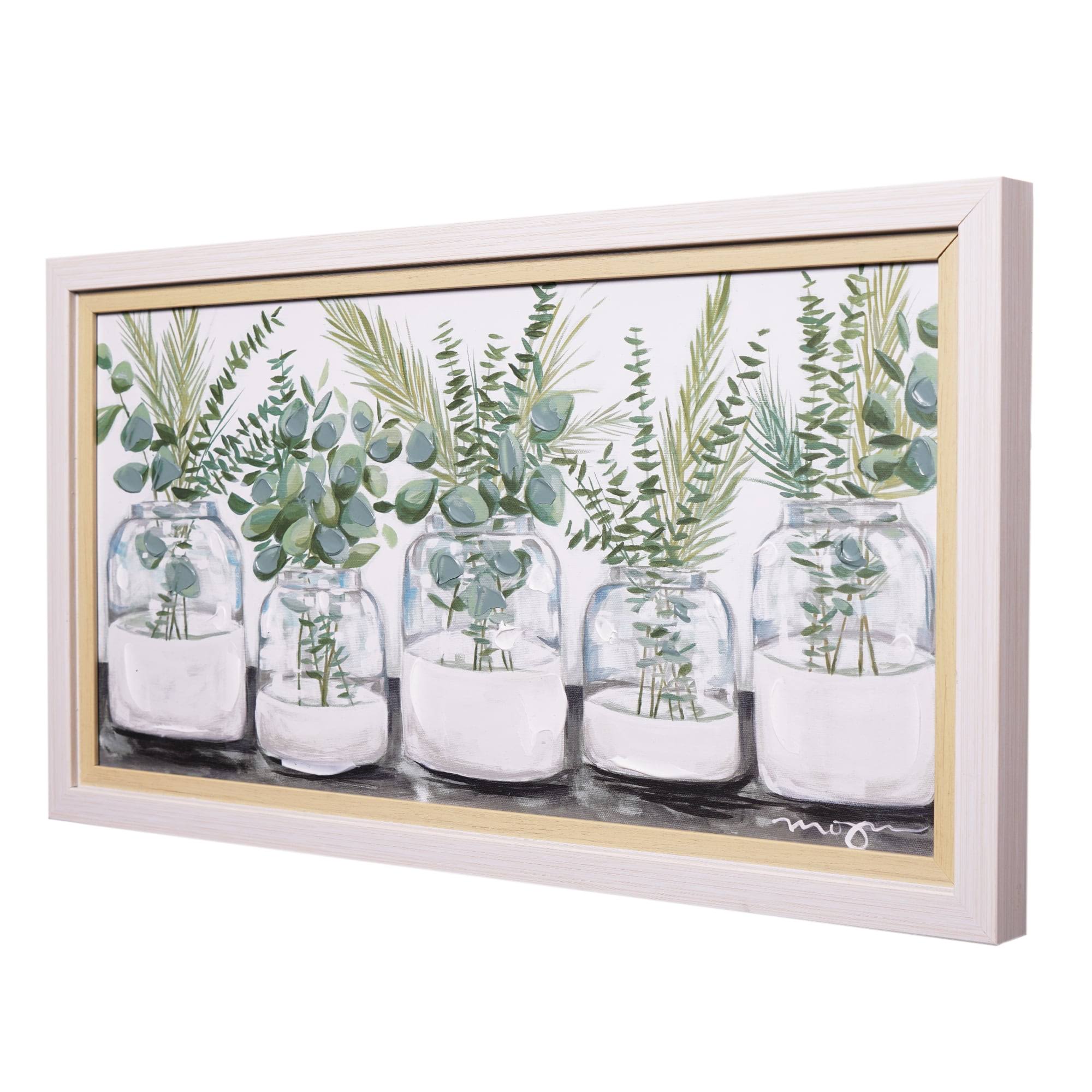 8efad8798ba208666ffa04a9482eaf54516ae66f16dcc39e3a9fac282fd1754f.jpg Crystal Art Gallery Double Framed Botanical Natural Wood Color Home Wall Art 12" x 22" - Image 1