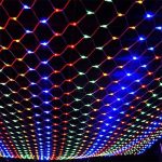 Docheer Colorful LED Fairy Mesh Net Lights Curtain Light, 9.84ft 6.56ft, 204 String LEDs, 8 Modes Decorative Lighting for Thanksgiving, Christmas