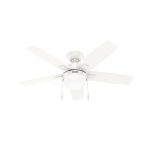 Hunter 52488 44 in. Anisten Fresh White Ceiling Fan with LED Light Kit & Pull Chain