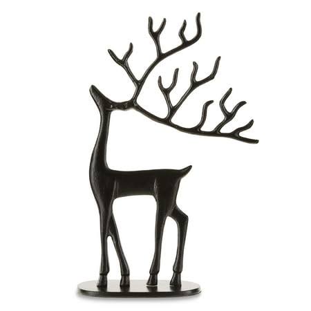 8f0eb02ebdf1d14c55eb3c72c03e230a6c5b33fb4a65c288237ee4766b246f07.jpg Metal Casted Reindeer Tabletop Dcor, Black Finish, 16 in, by Holiday Time, Size: 10.5 inch x 3.25 inch x 16 inch - Image 1