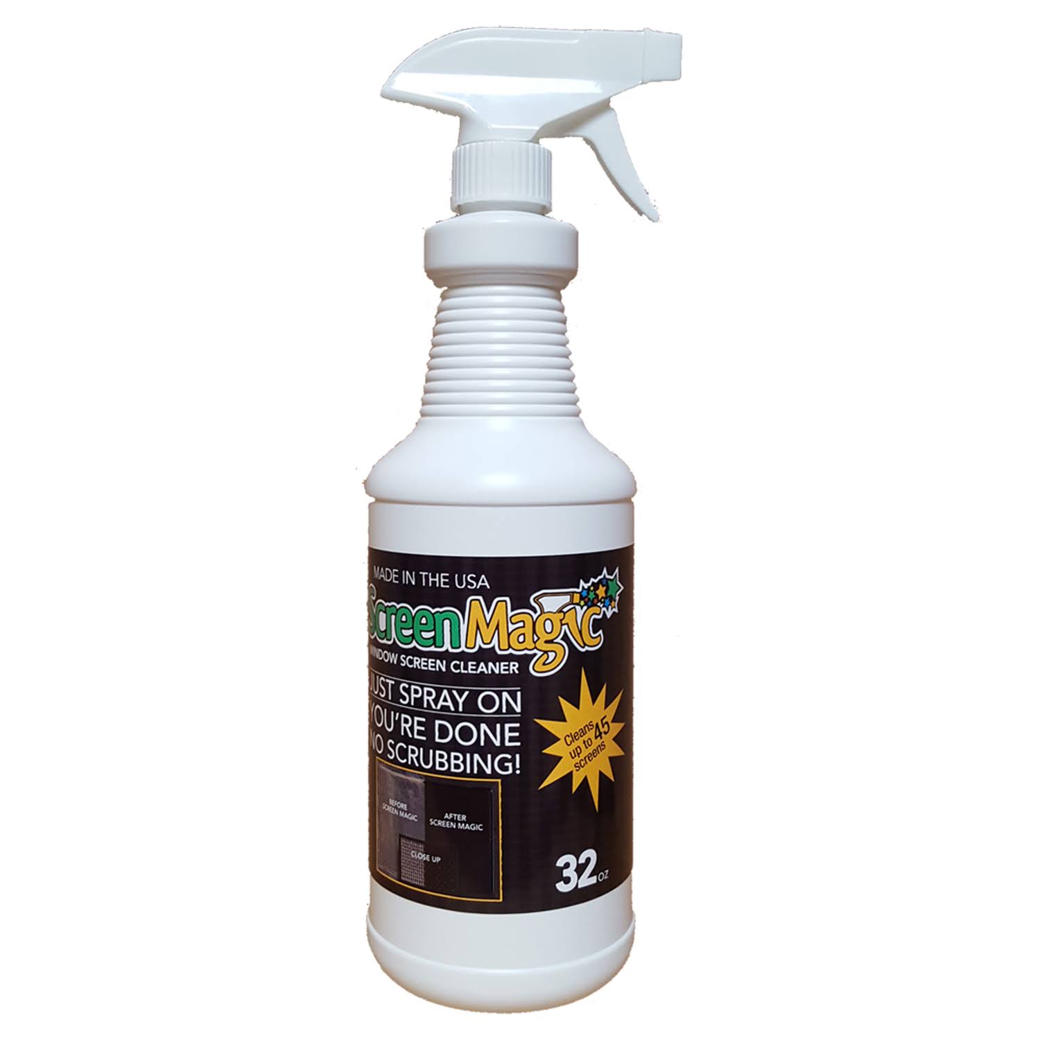8f132cc0bb2a4044364077d6affc53f9415d8f4ddd4da8db9cc554930fda6370.jpg Screen Magic Window Screen Cleaner - 32 oz - Image 1