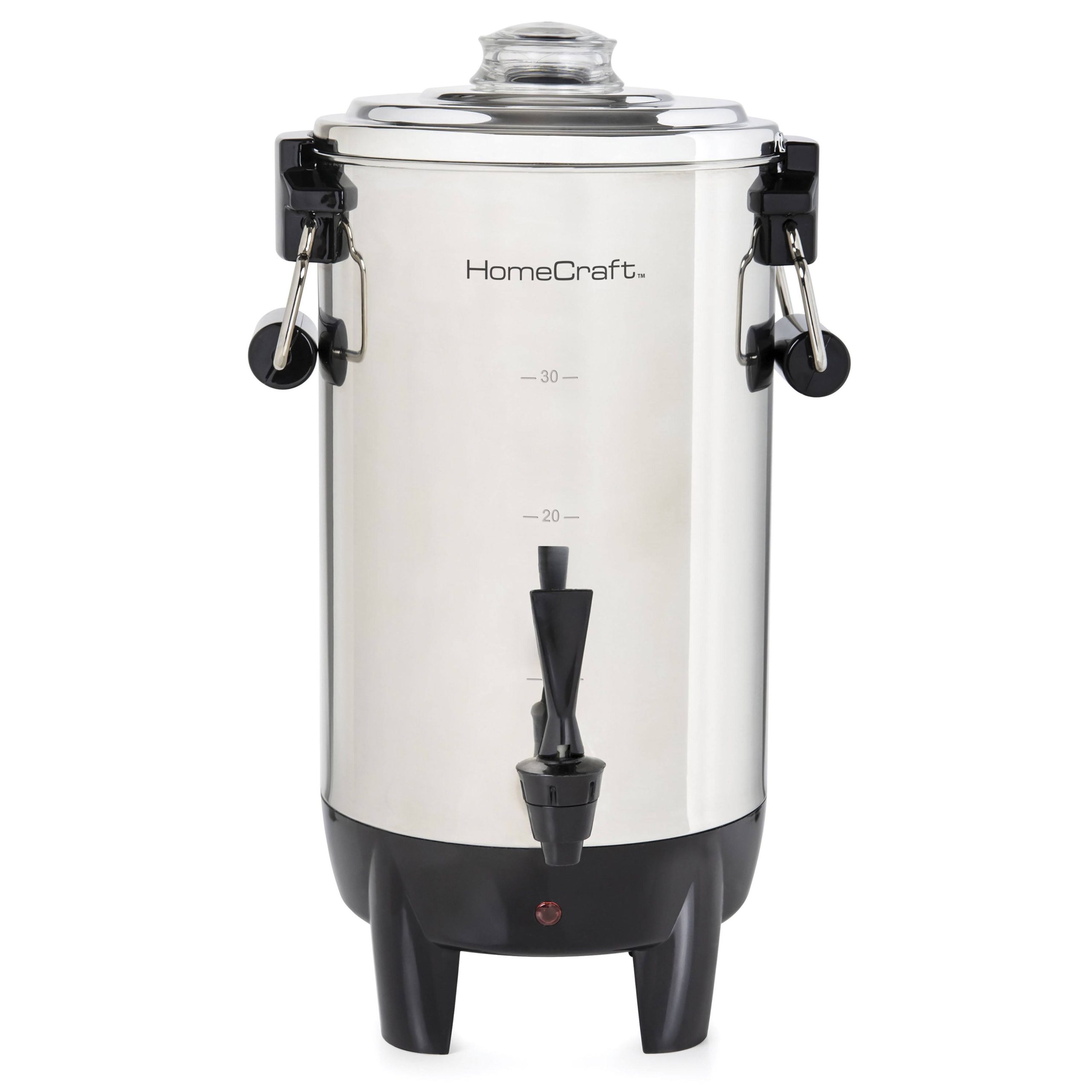 8f14ff9046a29b97446e26a4fd5029de516419839e4d887f3629fd31890cb527.jpg Homecraft Quick-Brewing Automatic 30-Cup Coffee Urn - Stainless Steel - Image 1