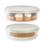 Evelots Set of 2 Pie Keepers-Clear Plastic Food Storage Containers-Holds 10 inch Cakes, Pies, Pastries