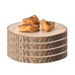 Vintiquewise Home Decor Natural Wooden Bark Slice Tray Large Rustic Table Charger Centerpiece, Set of 4