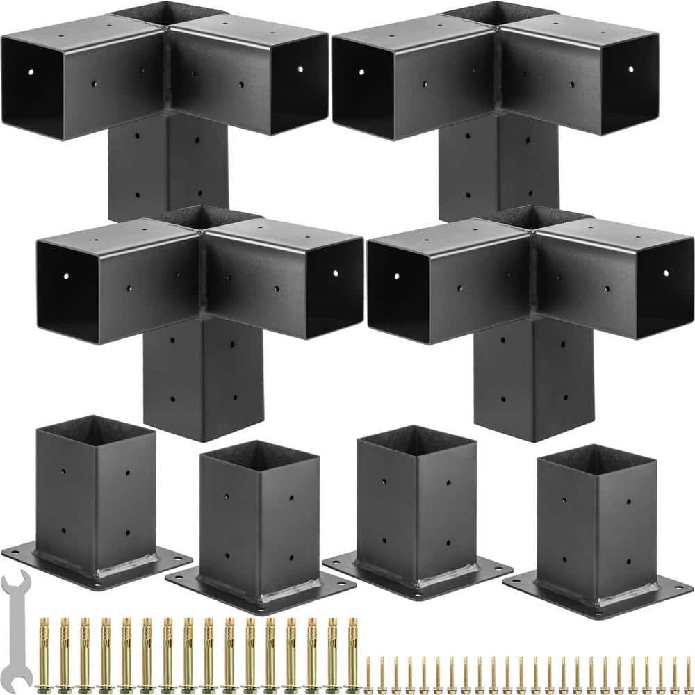 4 in. x 4 in. Woodwork Pergola Kit Elevated Wood Stand Kit Deer Stand Bracket Pergola Brackets 8-Pack