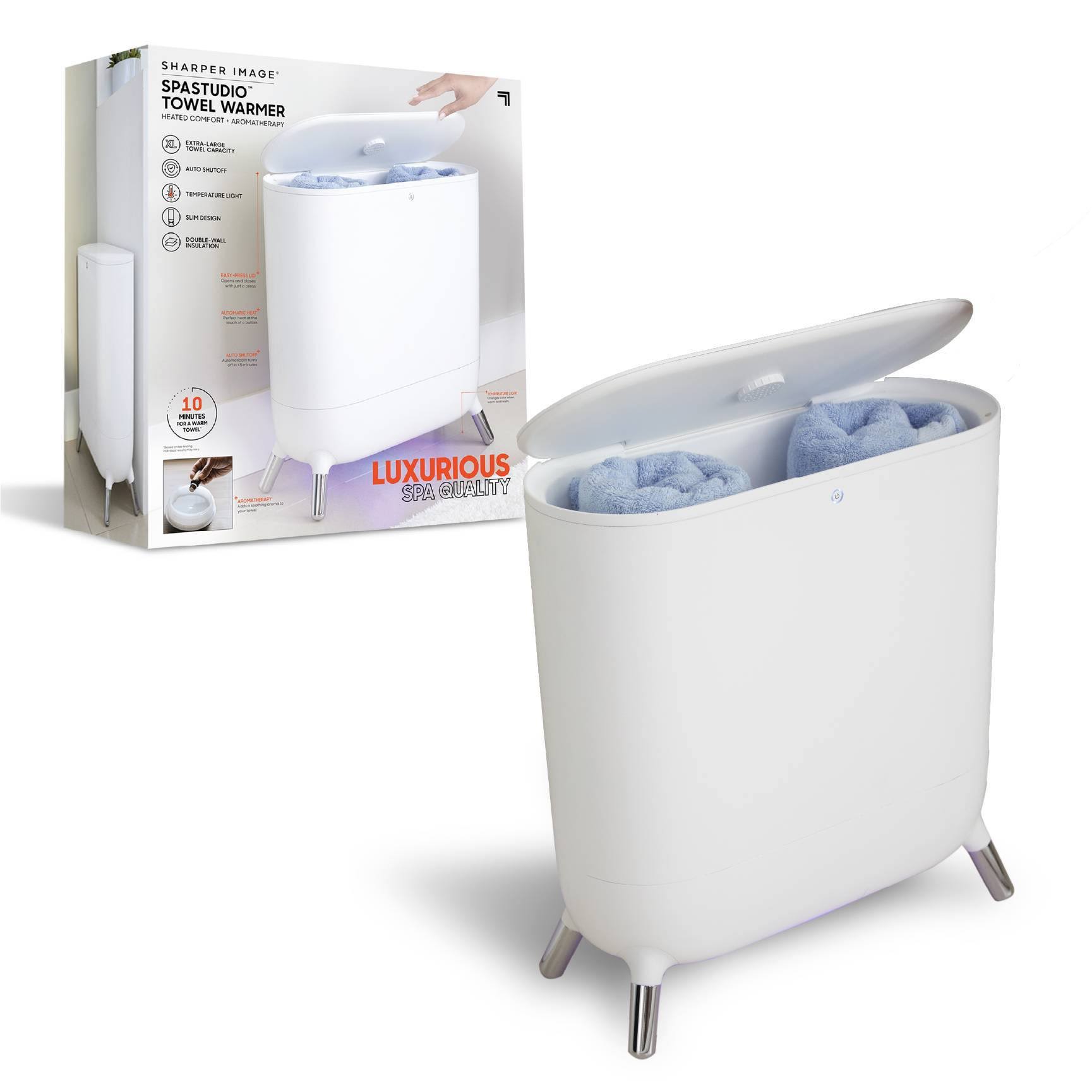 8f76c7e59480524c99422b286b4bce14286eb9186f3eee7c21188a57c80b4c58.jpg Sharper Image SpaStudio Towel Warmer - Image 1