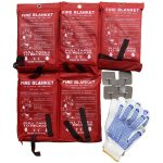 5X Fire Blanket Fire Suppression Blanket | Fiberglass Fire Blankets Emergency for People Flame Retardant Fireproof Survival Safety Kitchen, Fireplace