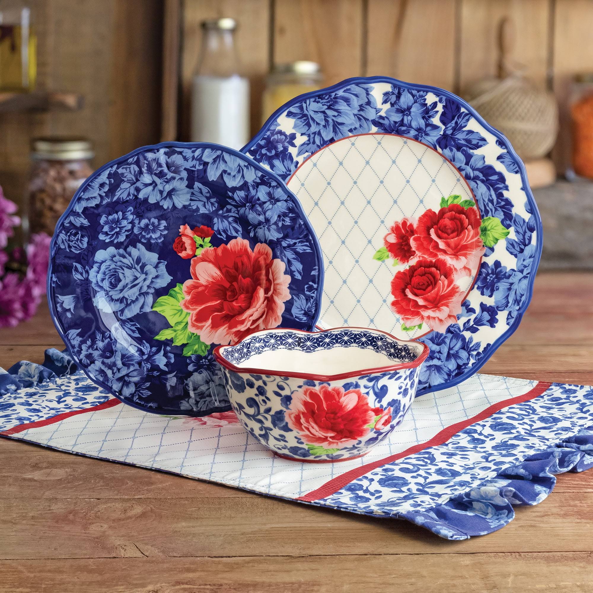 8fc17e8ffa0c55388a36e5530a6bd0f6ab08350fc2aa70e5ab0955980ba55bd9.jpg The Pioneer Woman Heritage Floral 12-Piece Dinnerware Set - Image 1