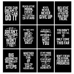 Verbier Collection Verbier Inspirational Quotes Wall Art - 12 x A4 Motivational Posters for Room decor/gym poster/office decoration/bedroom/kitchen