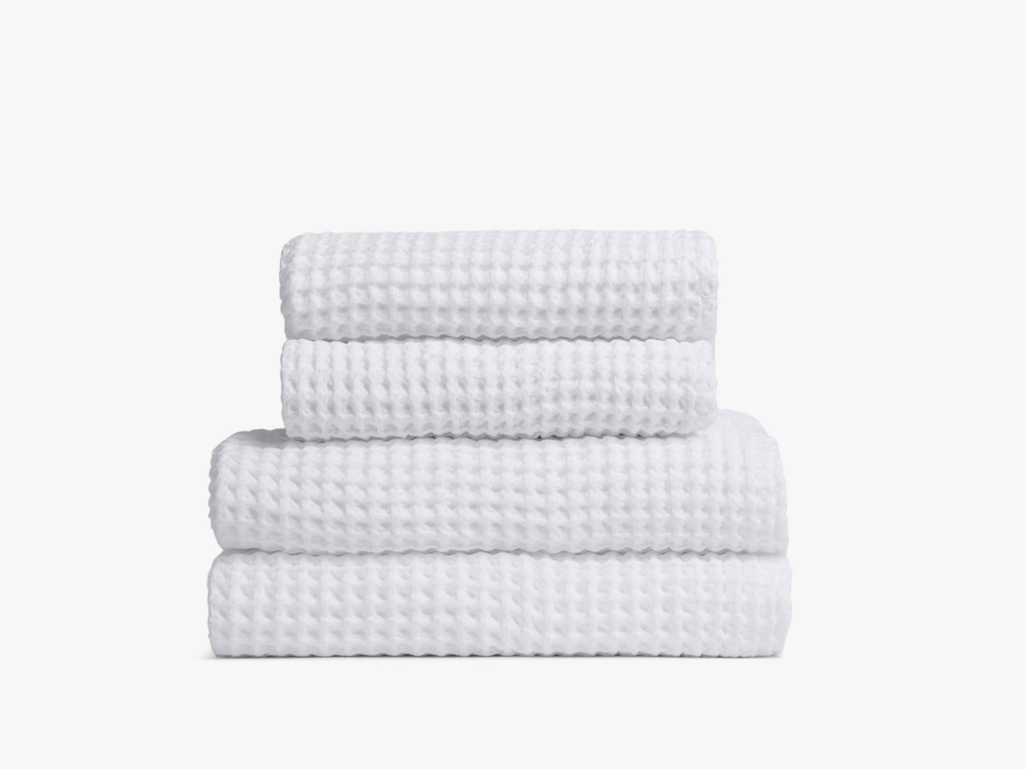 8fd520ccbf8cfff4a2bd54d14be4b5334ce4794a3c5bb10e57e023a00cb0fda7.jpg Parachute Turkish Cotton Waffle Bath Towel in White - Image 1