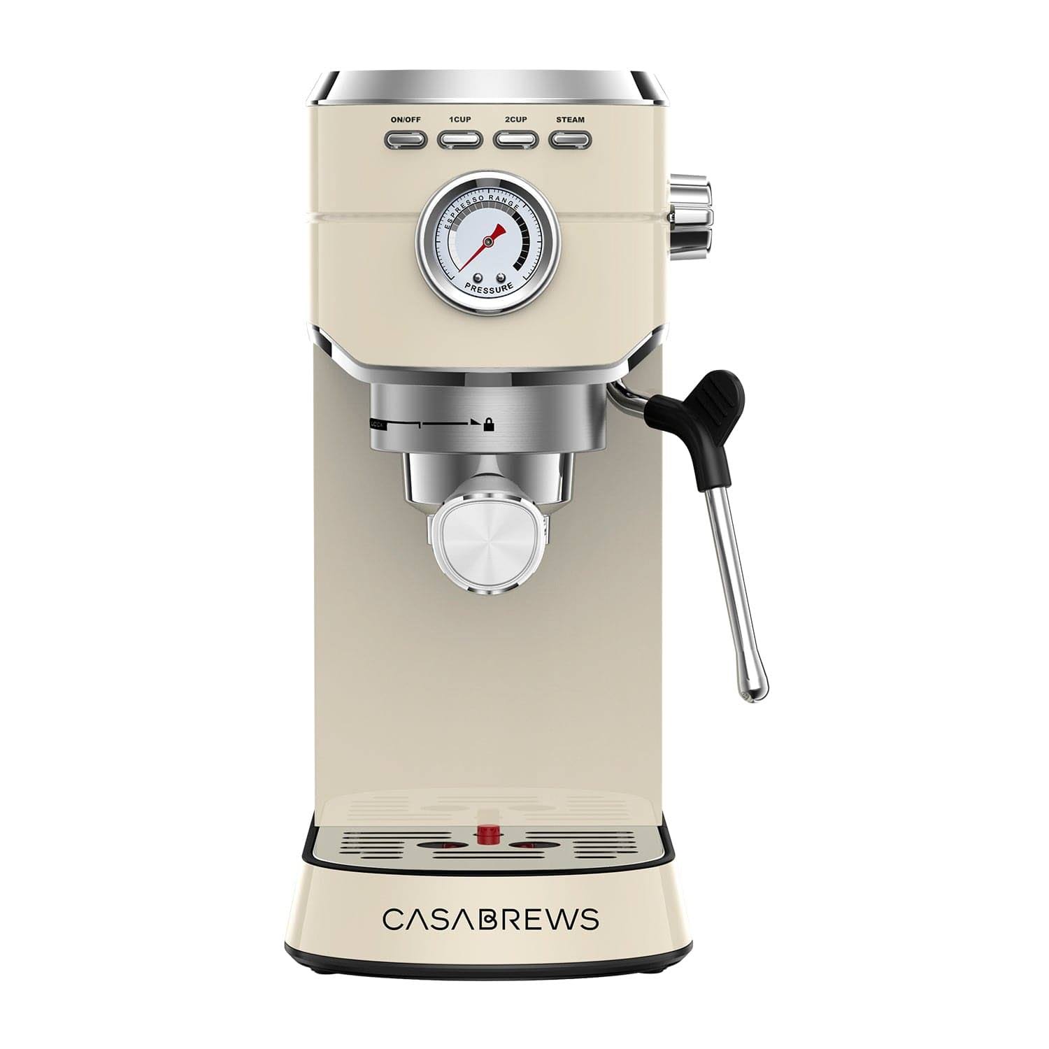8ffb87606c1c3c4a413a07453a6a52a335f98d2f3b1f640ac37873b920fc3396.jpg Casabrews Compact 20-Bar Espresso Machine with Stainless Steel Milk Frother Yellow - Image 1