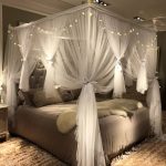 Joyreap 4 Corners Post Canopy Bed Curtain for Girls & Adults - Royal Luxurious Cozy Drapes - Cute Princess Bedroom Decoration Accessories