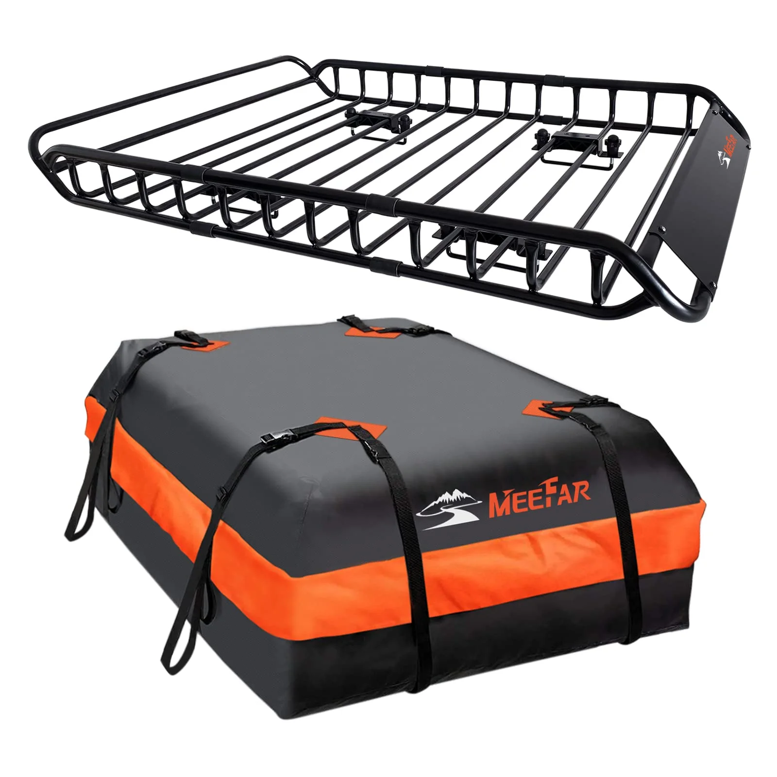 901a387262c40874e622f7afb4ba4a8098aad3688751bec3689eb05f06357e6d.webp MeeFar Roof Rack Carrier Basket Universal Rooftop - Image 1
