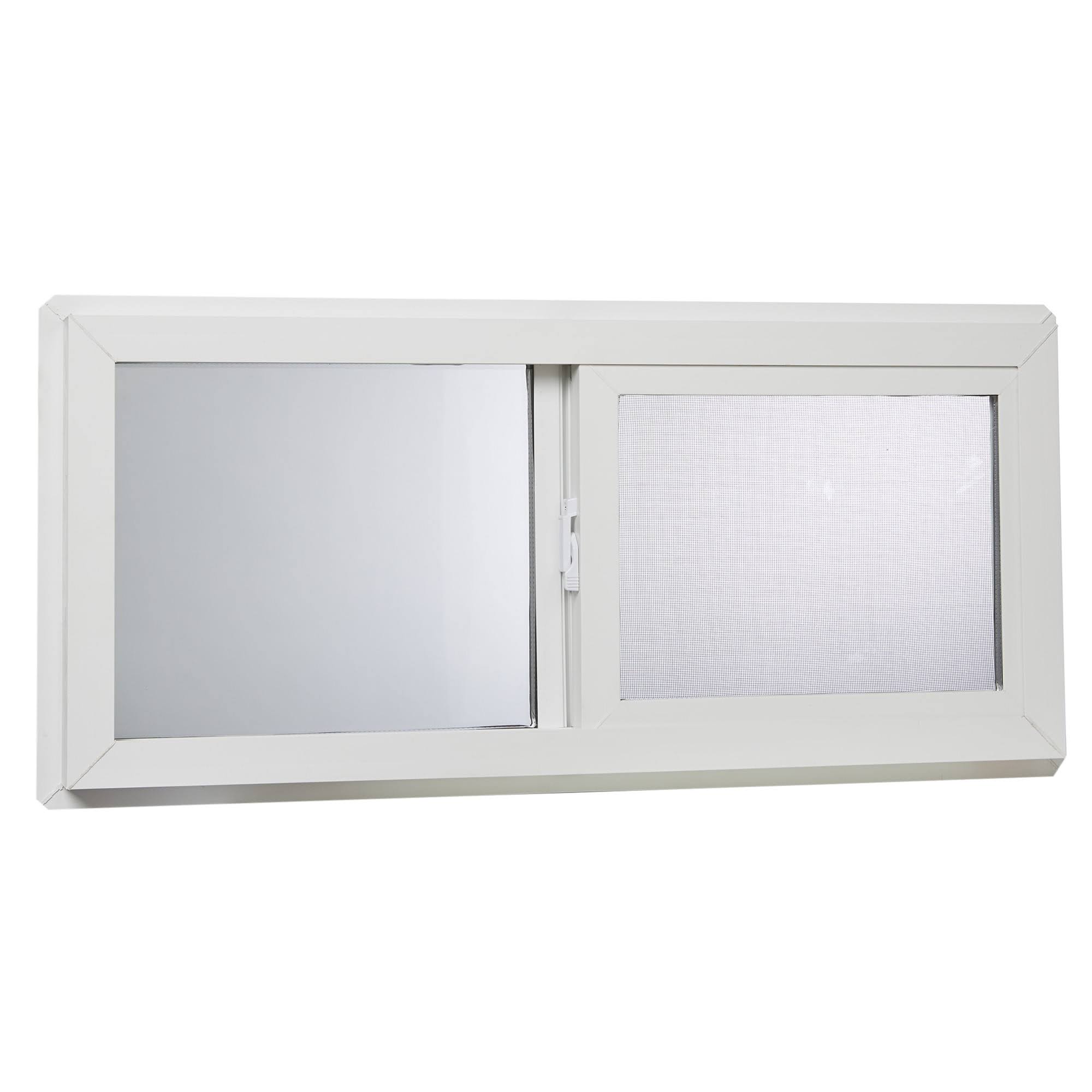 9043a74fed07e98c269aab519c55bb5c5ed4c332f5ca197759a2a042f53932f5.jpg Park Ridge VBSI3214PR Vinyl Basement Slider Window 32" x 14" White - Image 1