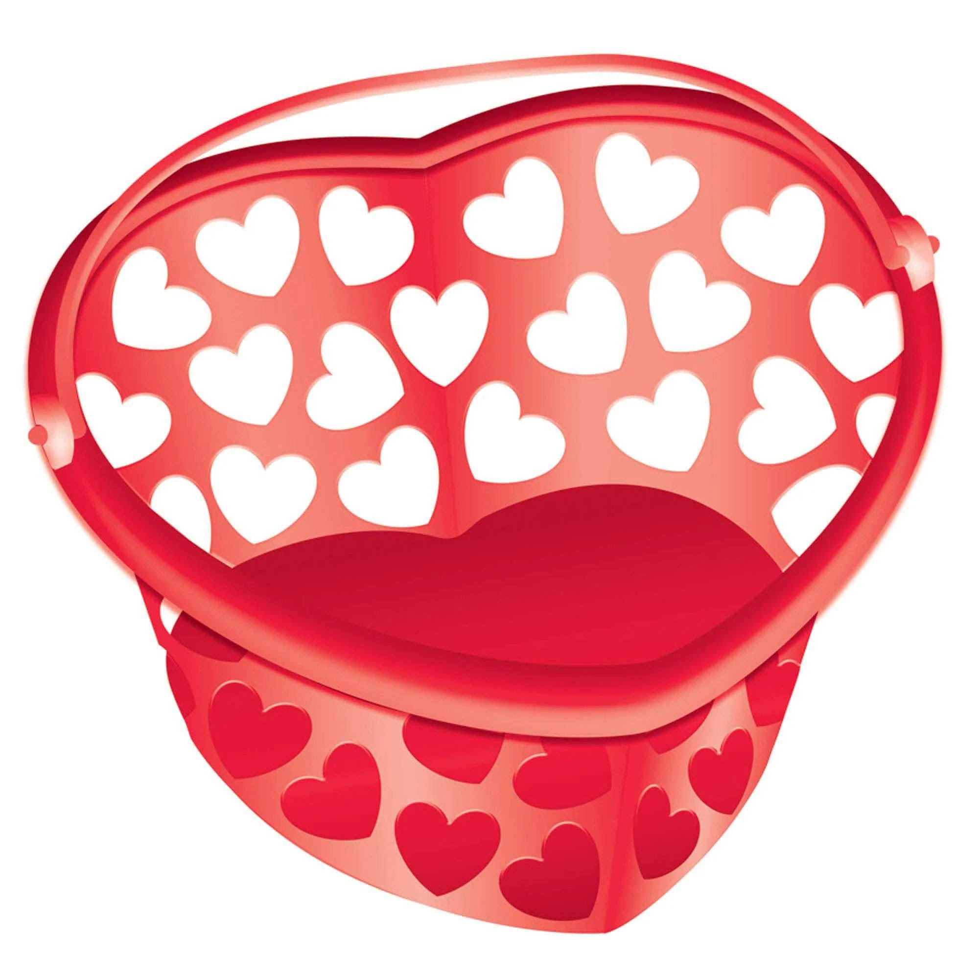 90556ff5ef5ec277ee3fa5e15ec63e81fb0cb7d3261c9ebaf260e815f5a992a4.jpg Amscan Red Heart Shaped Plastic Container - Image 1