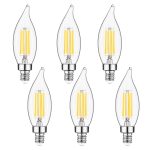 Sigalux Kawer E12 Candelabra LED Bulbs Dimmable 60W Equivalent LED Chandelier Light Bulbs 4.5W Soft White 2700K 500lm B10 Flame Tip Vintage LED Filament Candle