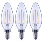 Ecosmart 25-Watt Equivalent B11 Dimmable Blunt Tip Clear Glass Candelabra LED Vintage Edison Light Bulb Bright White (3-pack)
