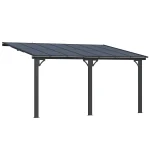 AECOJOY 14'x10' Adjustable Height Wall Mounted Outdoor Gazebos Pergola