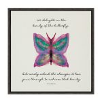 Kate and Laurel Sylvie The Growth of The Inner Being Linen Textured Framed Canvas Wall Art by Mentoring Positives, 22x22 Dark Gray, Motivational Art