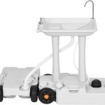 Portable Sink Camping 30 L with Rolling Wheels. Hand Washing Station with 30 L Sewage Tank. Rolling Wheels. Soap Dispenser. Towel Holder. Ideal for Outdoor. White