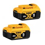 20V MAX XR Premium Lithium-Ion 5.0Ah Battery Pack (2 Pack)-Instock