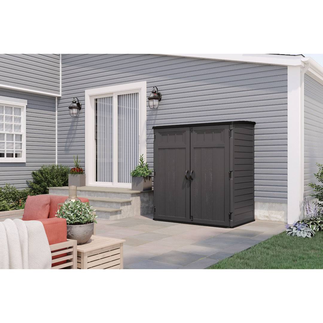 90baa89f964d9c0ce8b3a75e17e0e3bbc7f01a96938c71cf27753aff7ac9e4c6.jpg Suncast 106 Cubic Feet Extra Large Vertical Outdoor Resin Storage Shed - Image 1