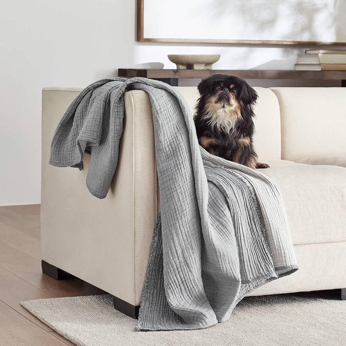90d655520c988ae81cac4cef1227cf1dfaf3e0052120684c47e58382fc1c0bc0.jpg Truly Soft Two-Toned Organic Throw Blanket - Beige - Image 1