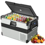 12 Volt Refrigerator. 34 Quarts Car Refrigerator (-4℉~50℉). Portable Car Freezer Fridge with 12/24V DC 100/240V AC Adapter for Camping and Truck RV Van Boat Home Use (34Quarts-32L)