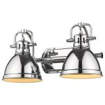 Golden Lighting Duncan 2 Light Bath Vanity, Chrome Chrome