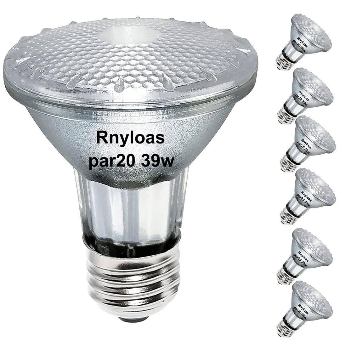9103fc835a9f593ec1b0f18d5756803a44e928d49c670131b5acc08fde1db1bb.jpg H&Z PAR20 Flood 39W 120V 480 Lumens, High Output 6 Pack 39W PAR20 Halogen Bulb (equivalent PAR20 50W Halogen Bulb), Long Last - Image 1