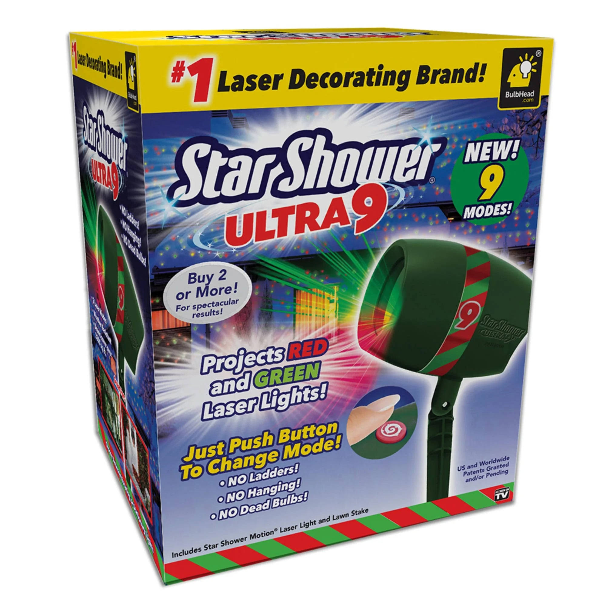 912d8e6abb430523ef33768ddcca76175e25eac60b362f29ec46d4f1be1b3f5a.jpg Bulbhead 6049212 Star Shower Christmas Lights Laser Lights Green - Image 1