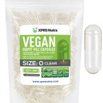 XPRS Nutra Size 0 Empty Vegan Capsules Vegetarian DIY Vegetable Capsule Filling Veggie Pill Capsules Empty Caps (100 Count, Clear)
