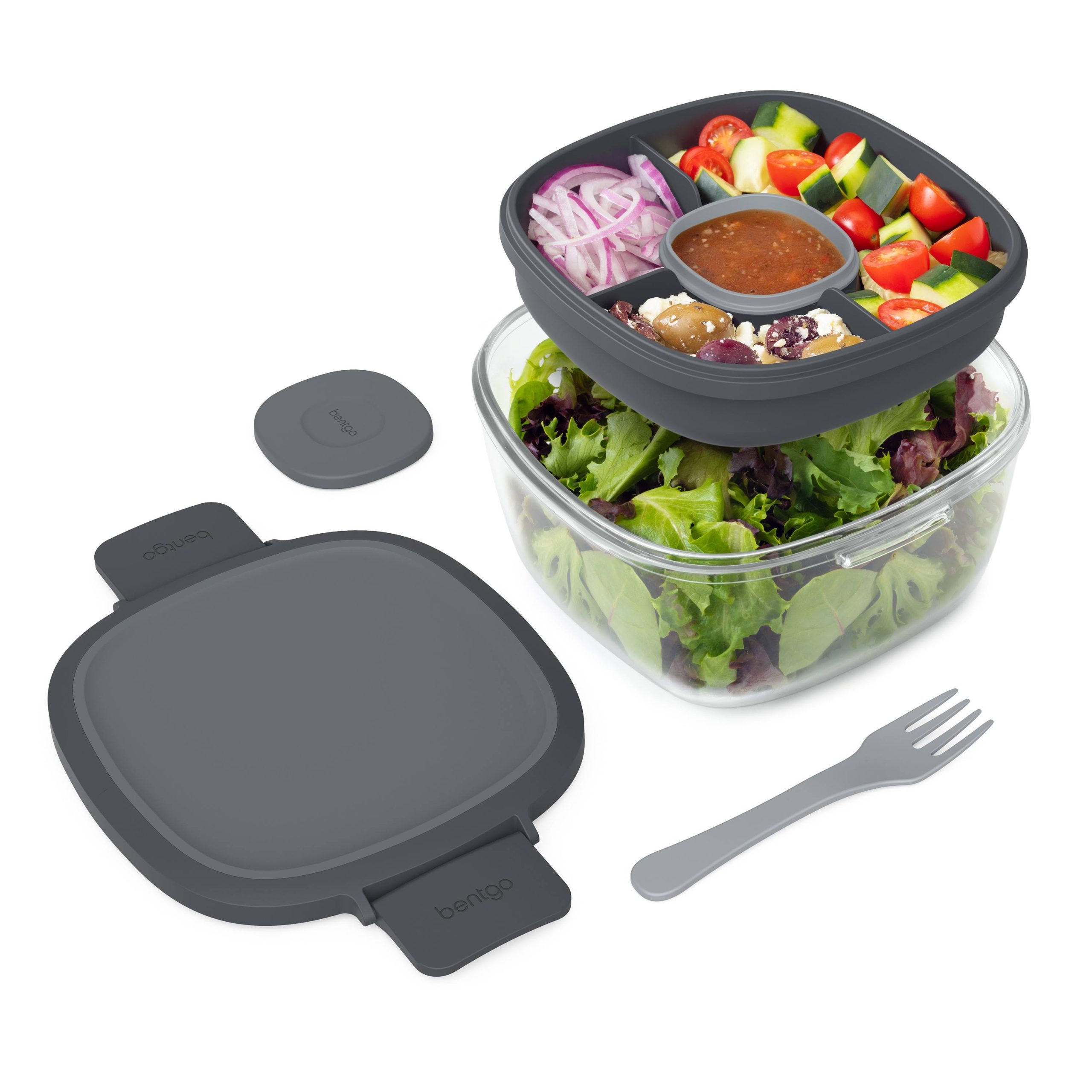 913c3e41db96e19086dc0b767c84c6c4155452a7888310fbf9a31993bcbe6f4f.jpg Bentgo Glass Leak-Proof Salad Container - Gray - Image 1