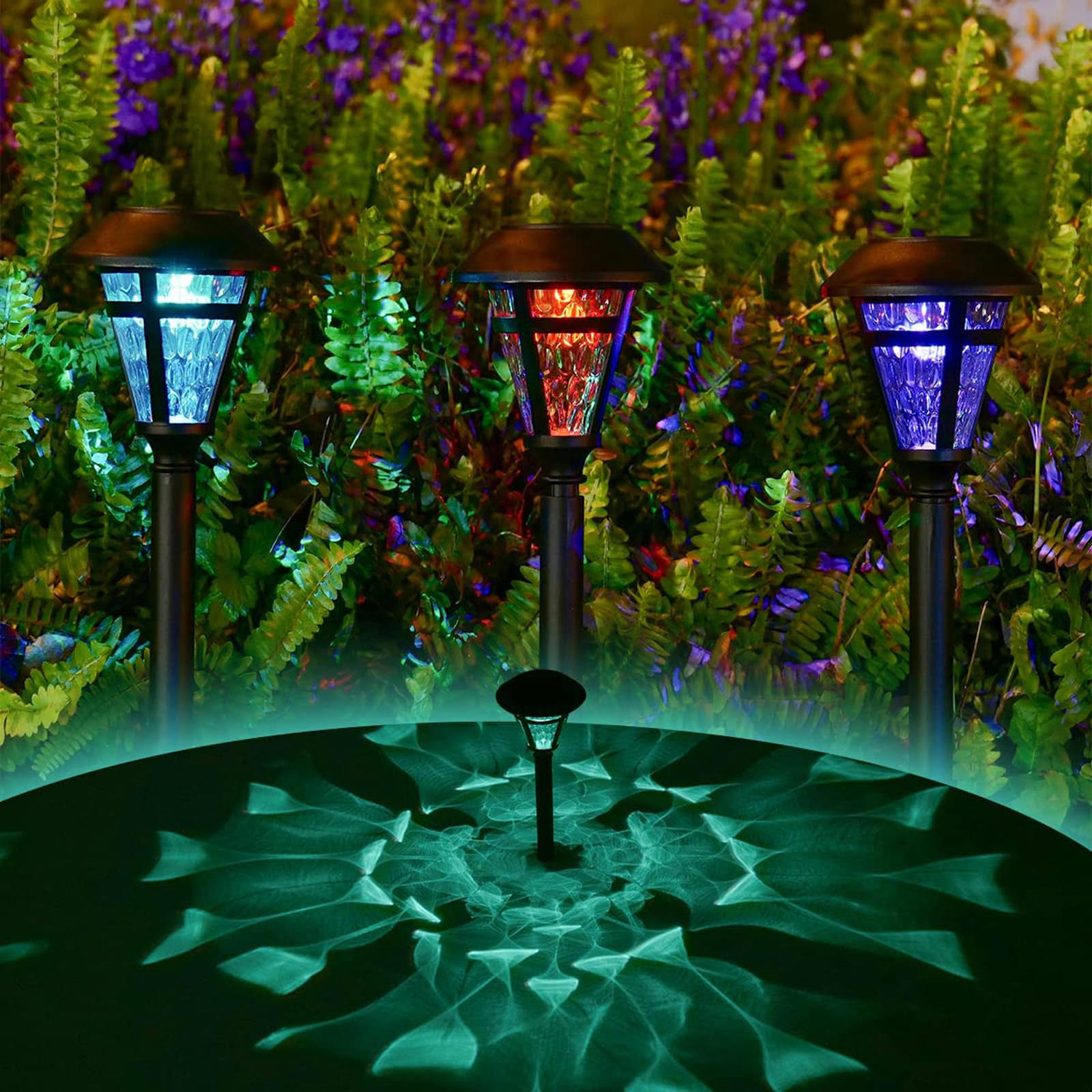 914085416007da3c15d92acdb92b622e3ae34d5b5272ea497d6f6467347e8b8e.jpg Twinsluxes 12 Pack Solar Pathway Lights Outdoor,Color Changing Waterproof Garden Lights,LED Landscape Path Lighting Up to 12 Hrs Long Auto On/Off - Image 1