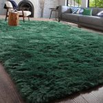 PAGISOFE Dark Green Area Rug for Bedroom, Living Room Aesthetic, Soft Shaggy Fluffy Rugs for Boys Room Kids Nursery Playroom, Plush Indoor Floor