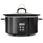 Crux 14681-SN 6 Quart Programmable Slow Cooker with Timer, Black