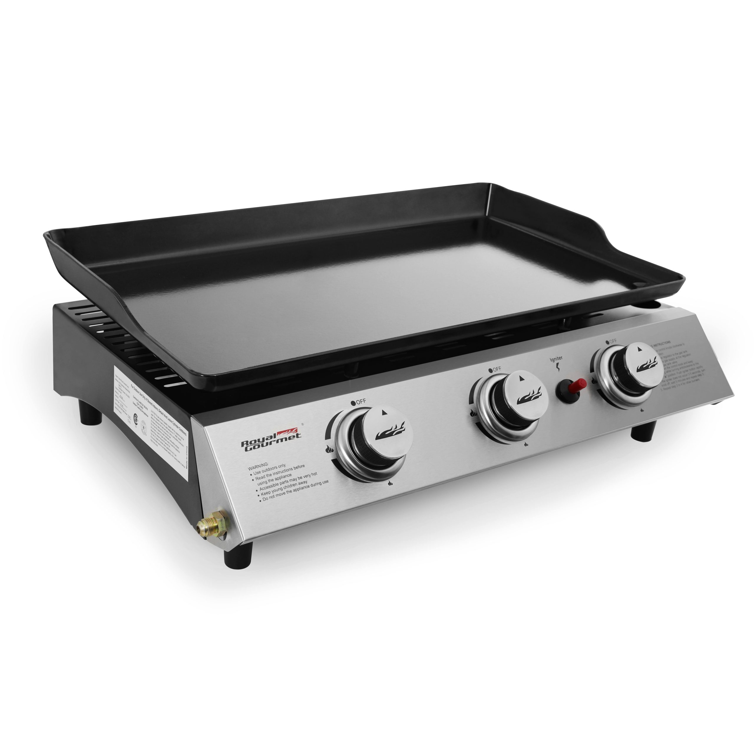 91ee99c98640af26dbf5a39249d454a1a044aa8a8eac8ce5d83686a29199ab5a.jpg Royal Gourmet Pd1300 BBQ Propane Gas Grill Griddle 3-Burner Tabletop Barbecue Camping - Image 1