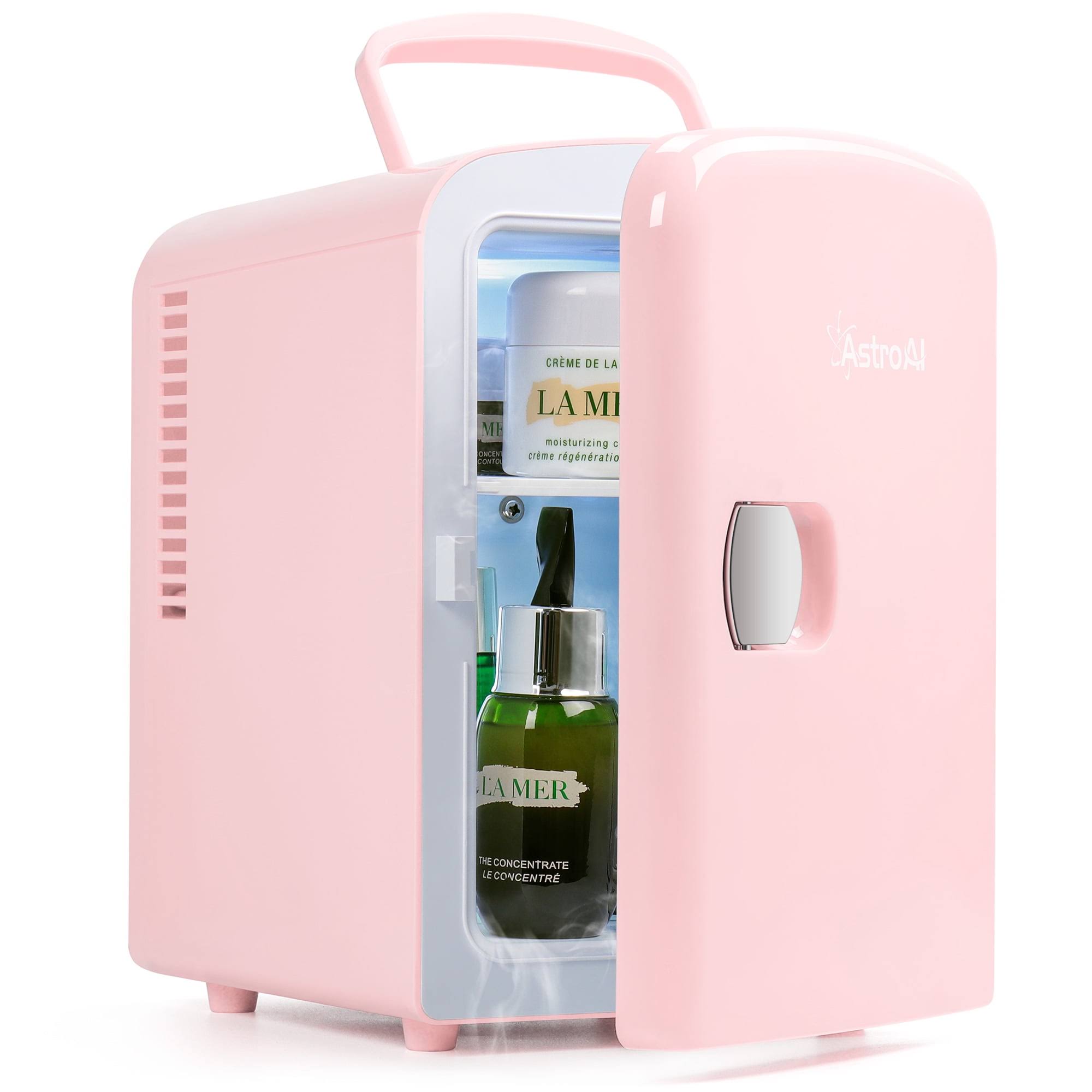 920959d3922aa15a945910263d55378bbd3eba03c3442c9529702f19e1b4c884.jpg AstroAI 4 Liter/6 Can Portable Mini Fridge, Small Refrigerator,Mini Refrigerator, AC/DC, Pink Color - Image 1